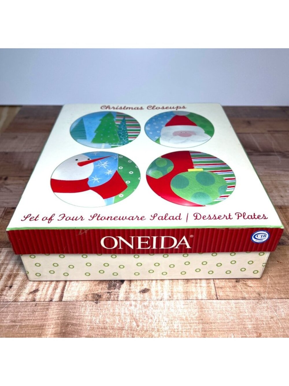 Oneida Christmas Closeups Stoneware Salad/Dessert Plates Set O
